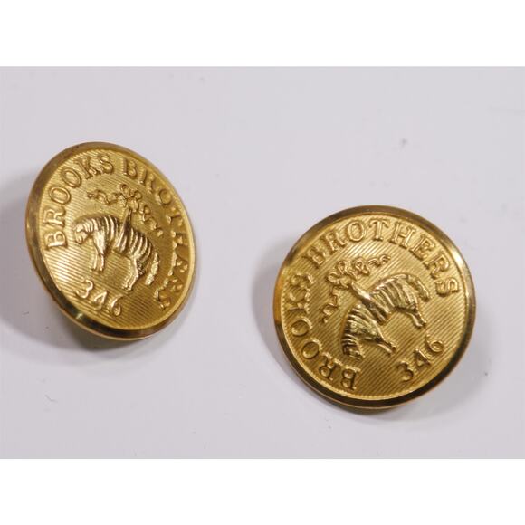Brooks Brothers Logo Gold Brass Buttons for Blazer by Waterbury 11 Piece - Picture 3 of 4